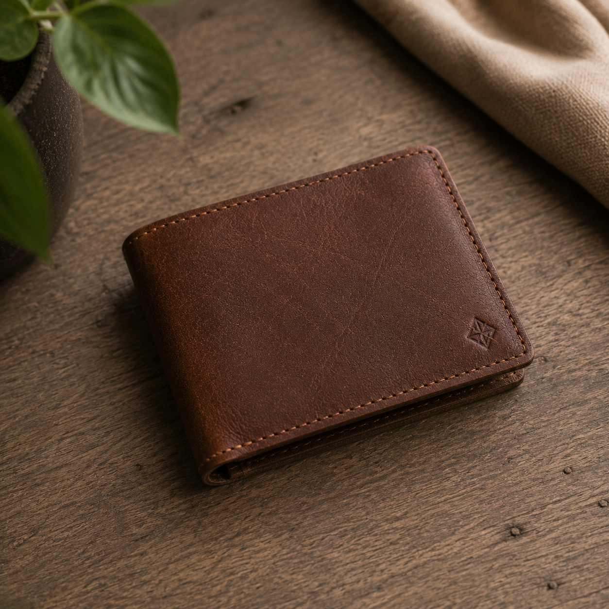 Leather wallet — front view